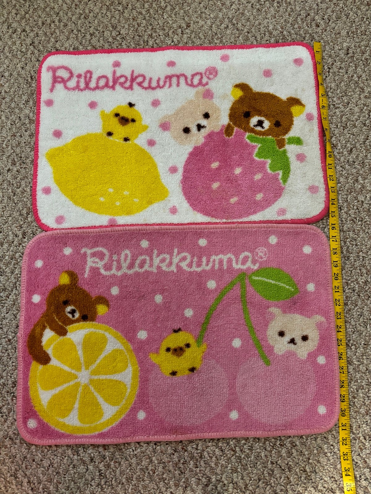 Rilakkuma cherry strawberry lemon rugs
