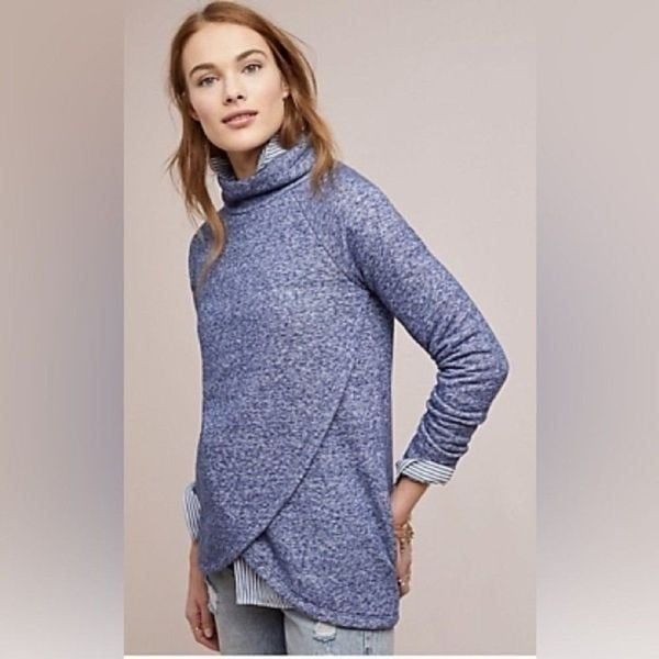 Anthropologie SOL Angeles Funnel Neck Pullover Sweater - Women's M