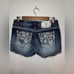 Size 27 Miss Me Blue Distressed Crystal Embellished Standard Jean Easy Short