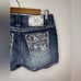 Size 27 Miss Me Blue Distressed Crystal Embellished Standard Jean Easy Short