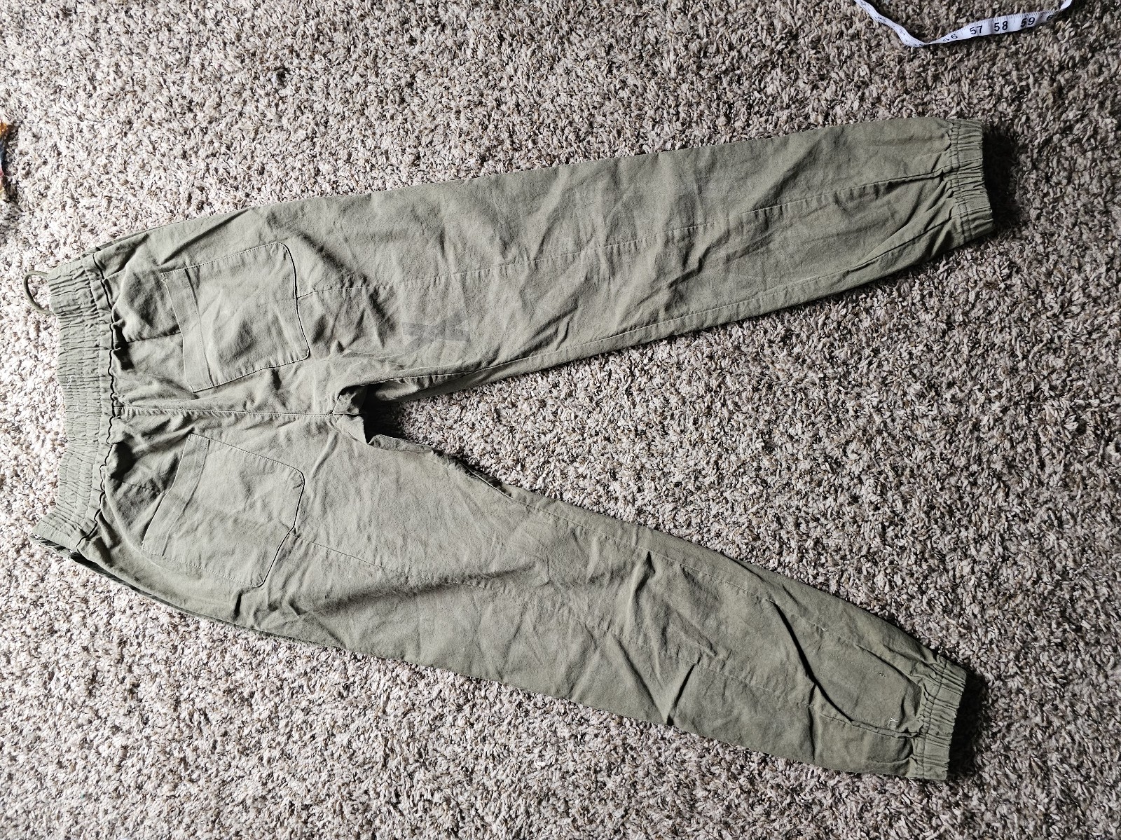 READYMADE army green khaki red stripe clips on sides track pants joggers S-M - detail