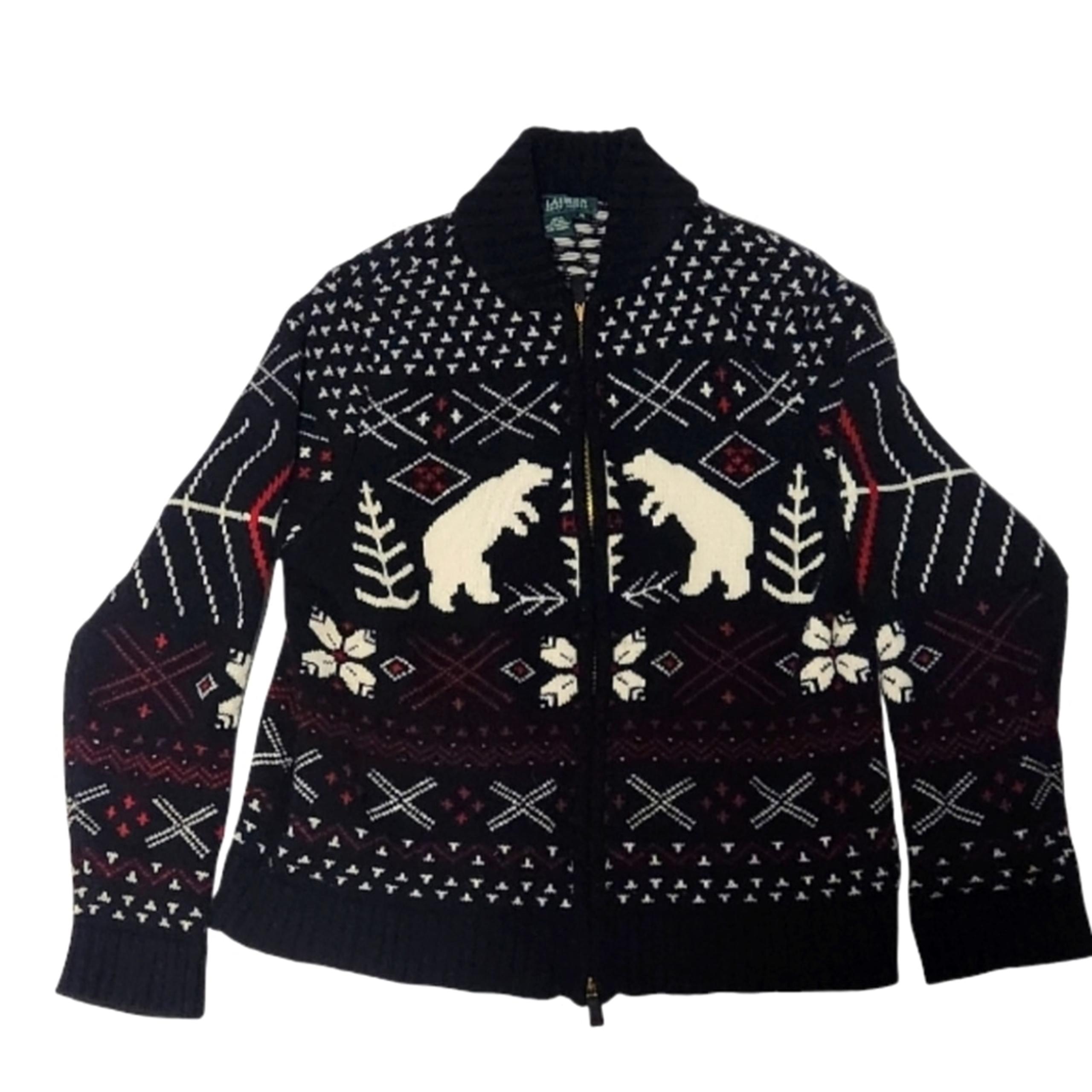 Y2K Vintage Polo Ralph Lauren 100% Lambswool Fair Isle Knit Cardigan