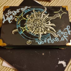 Custom hand painted wooden lock boxes/cremation boxes