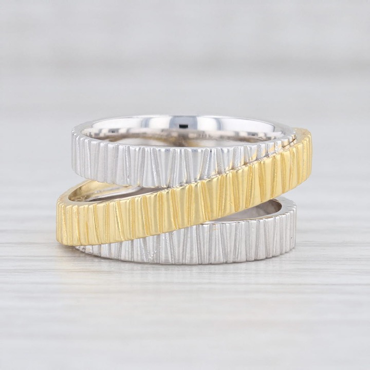 New Bastian Inverun Ring 12850 Bicolor Memorable Surface Sterling Silver S 54 7