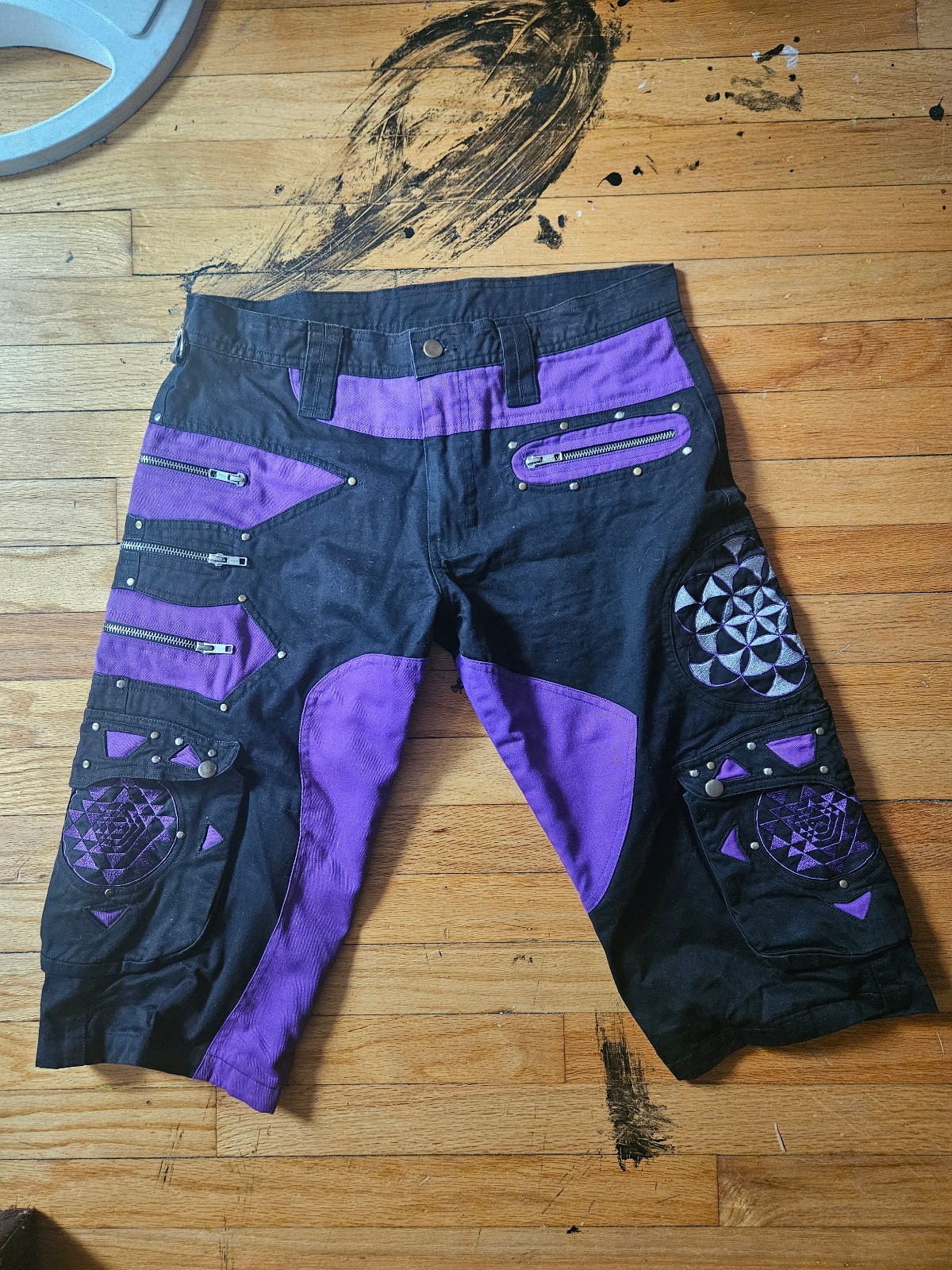 Purple hippie shorts