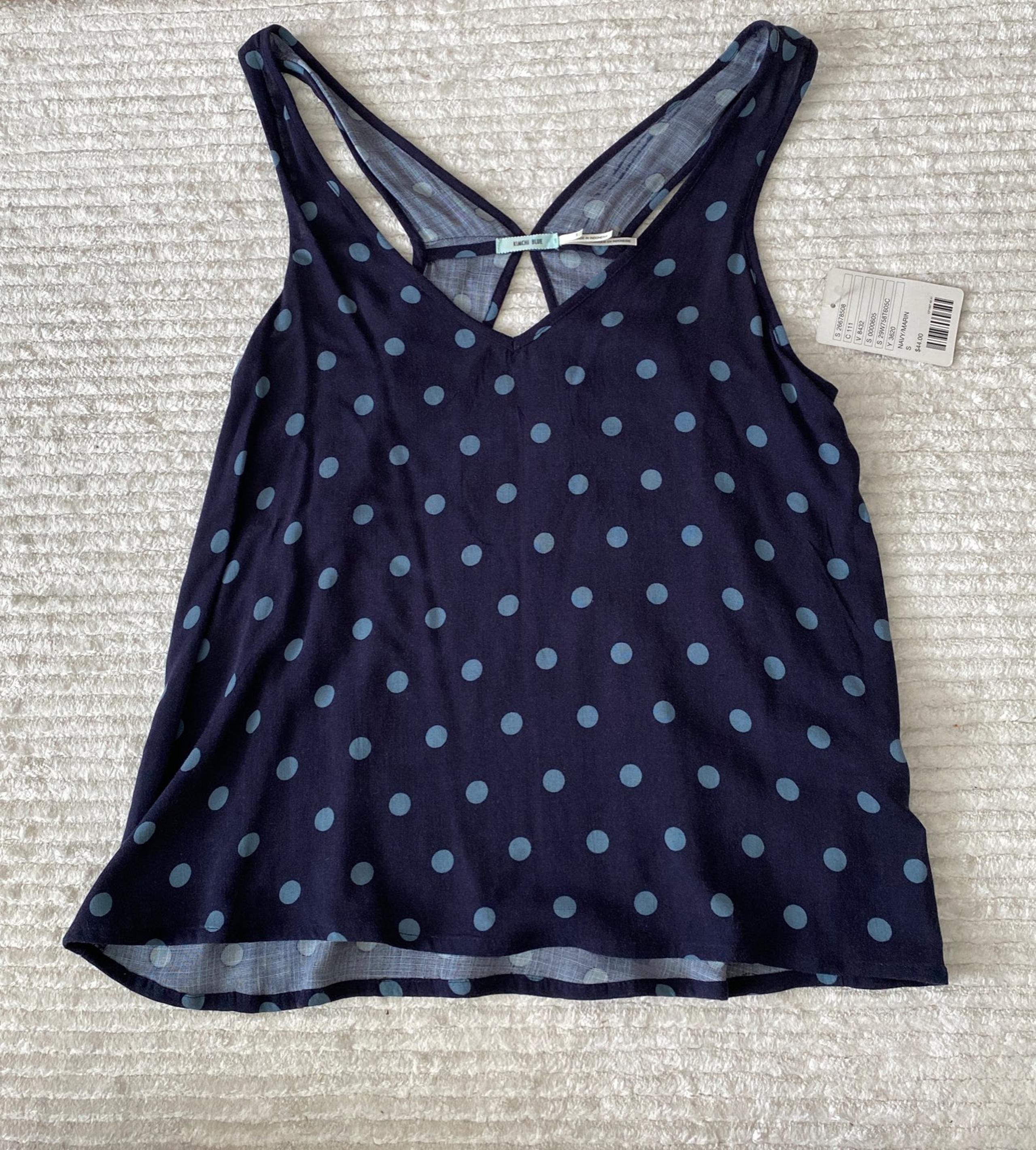 Kimichi Blue Polka Dot Tank Top