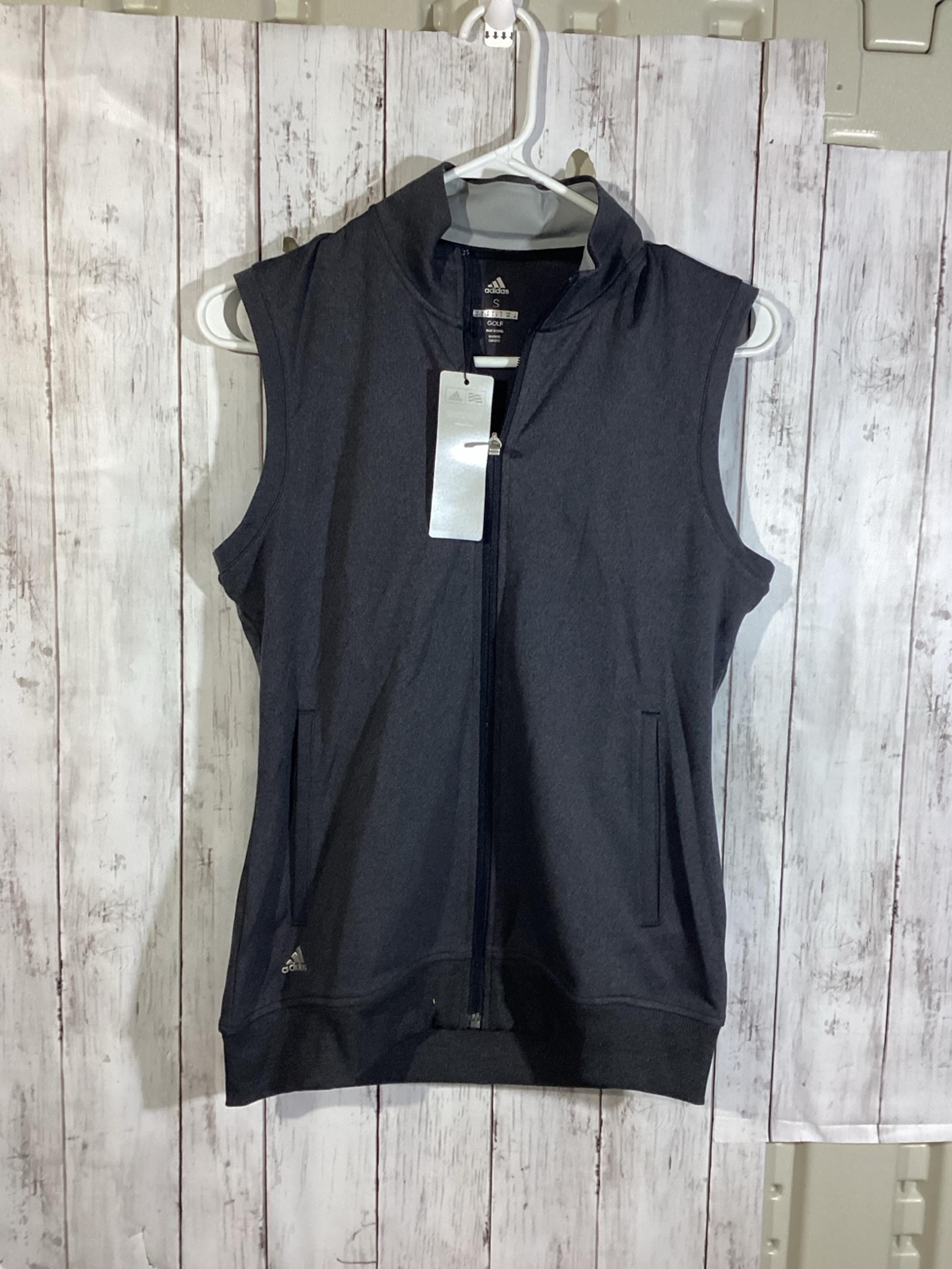 Adidas Women’s Golf Vest Gray Full Zip Polyester small  Contemporary Sporty new
