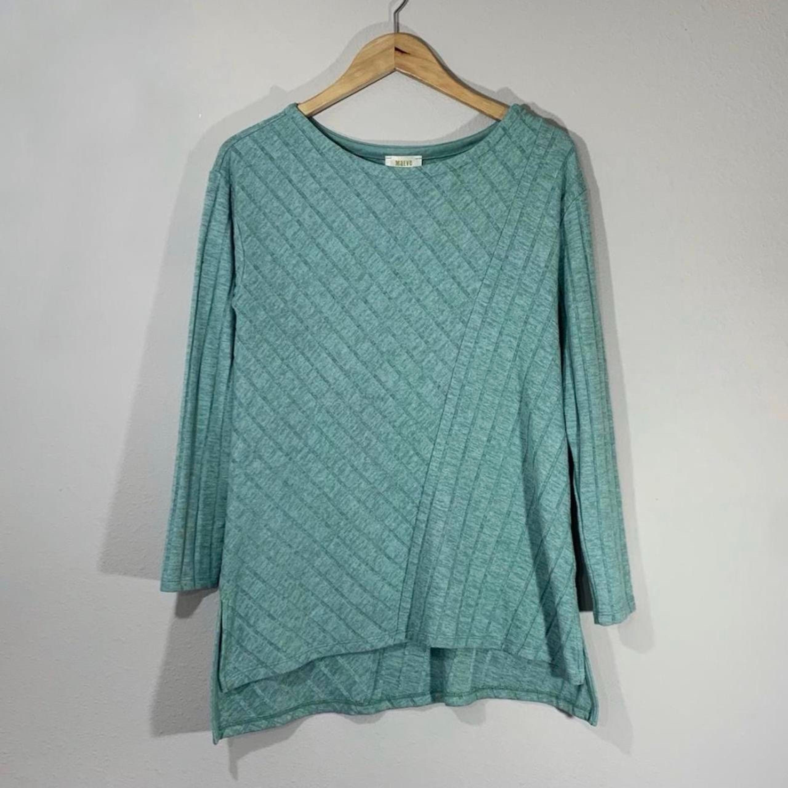 Maeve Anthropologie Seafoam Green Long Sleeve Devine Tunic Top • Size M