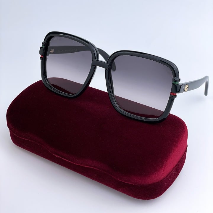 NEW GUCCI GG1066S 001 Black Gray Gradient Butterfly Women Sunglasses