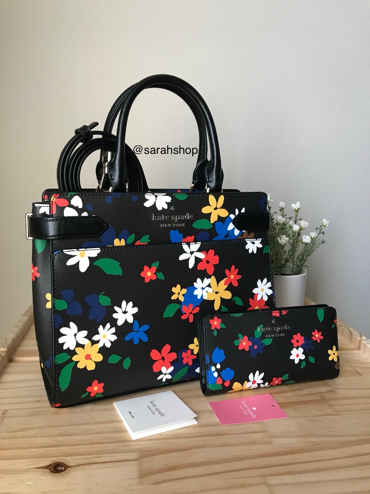 Kate Spade Staci Sailing Flloral Medium Satchel Set