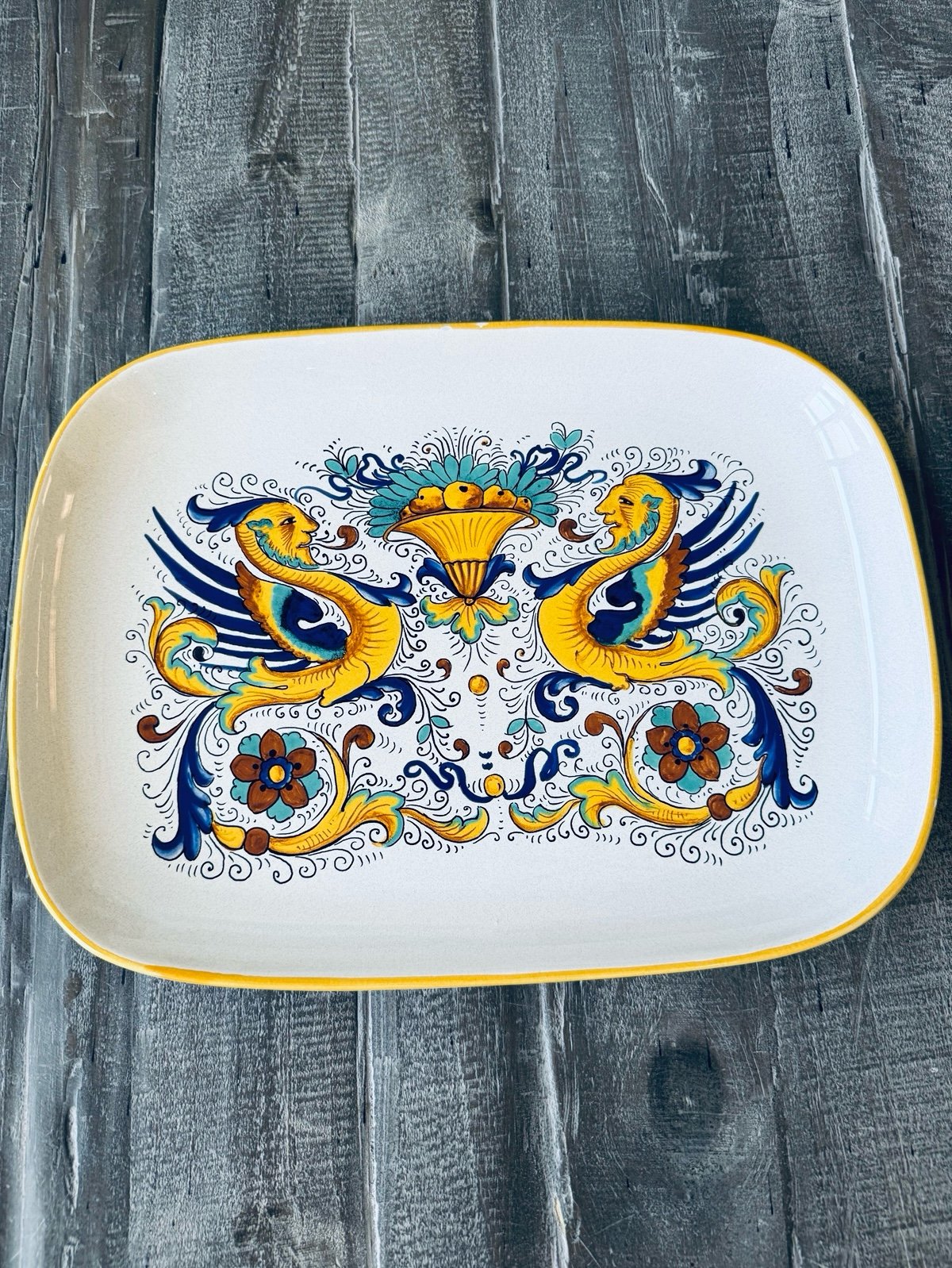 Ceramica Nova Deruta “Raffaellesco” Large Rectangular Serving Tray Platter