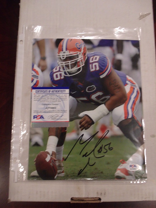 MAURKICE POUNCEY FLORIDA GATORS NCAA HAND SIGNED AUTO 8X10 PHOTO PSA