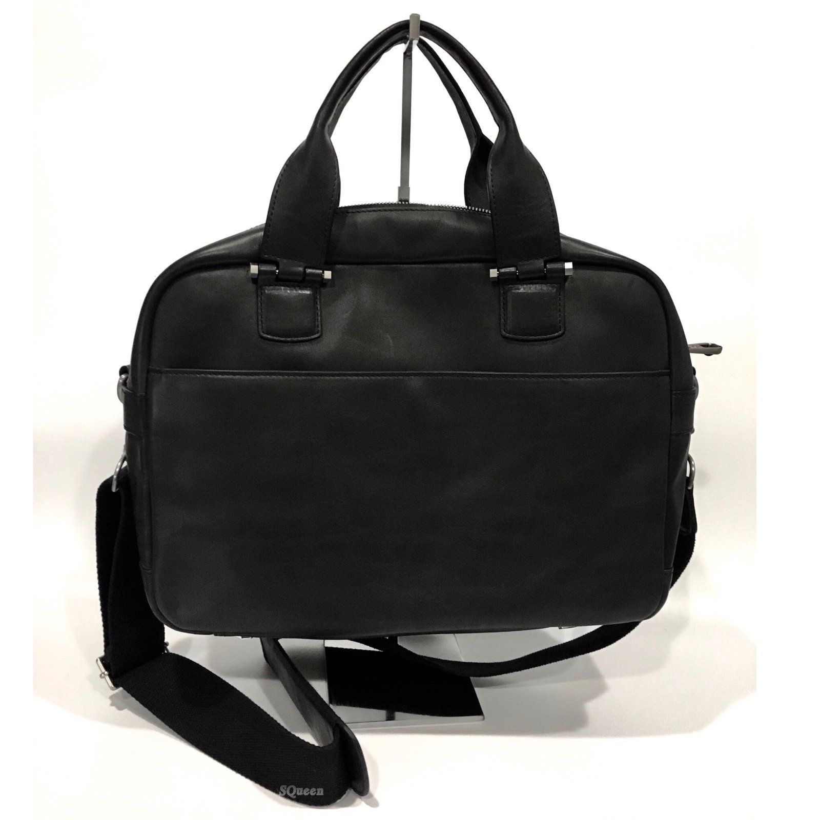 UGG BRANFORD LEATHER BRIEFCASE / LAPTOP TRANSPORTER -BLACK -NWOT