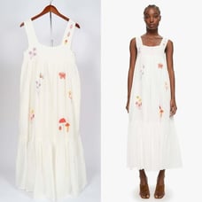 345 NWT Mother Love Story Embroidered Maxi Dress L Cotton Gauze Sundress