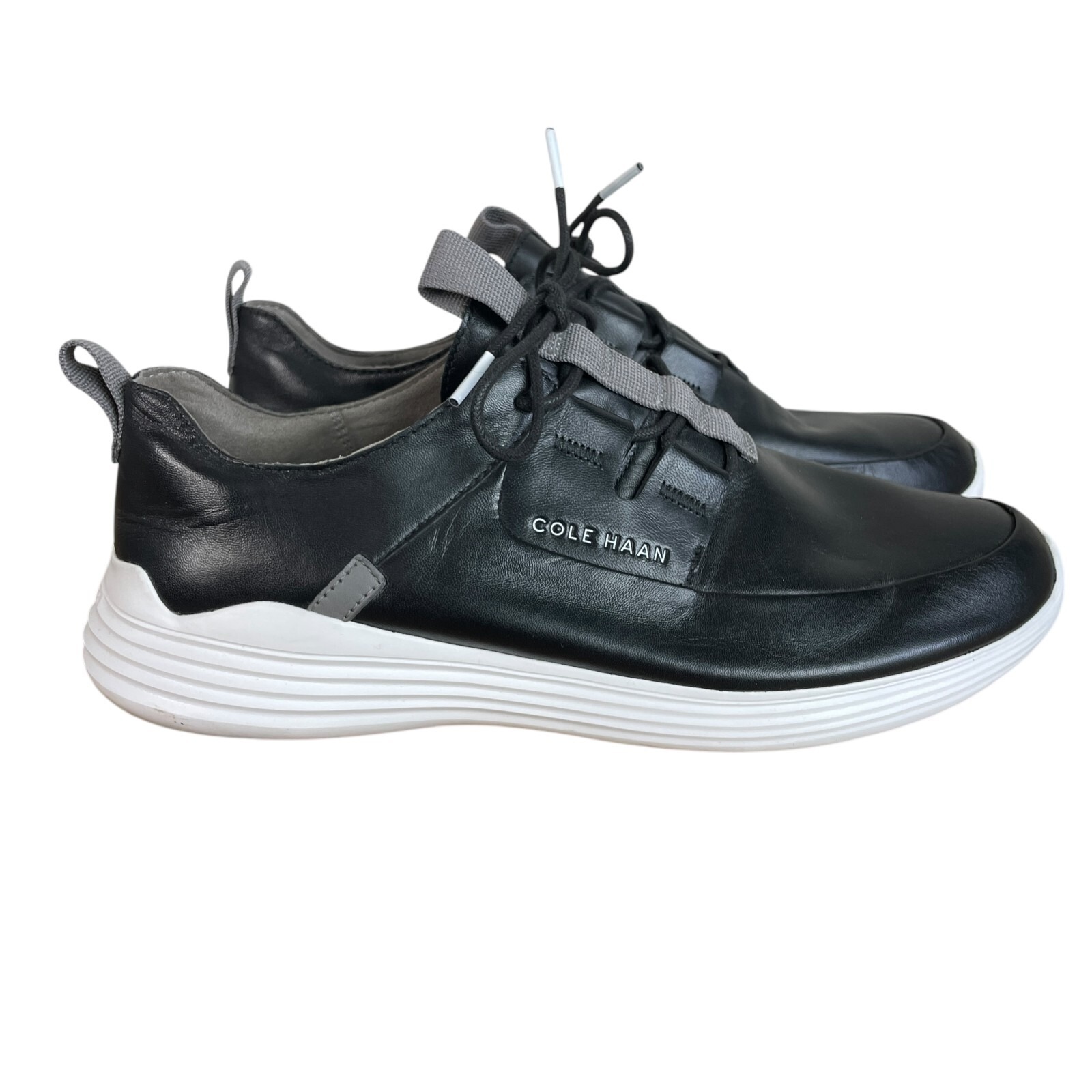 Cole Haan Grandsport Apron Toe Sneaker Oxford Shoes 10.5M Black Leather C30755