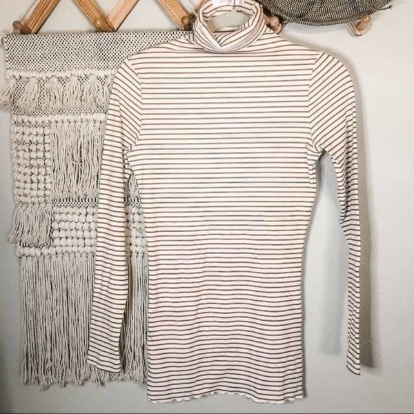 bishop + young cream striped turtleneck