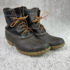 *READ* Bean Boots LL Bean Men's FM Classic Duck Brown Leather Unlined Waterproof