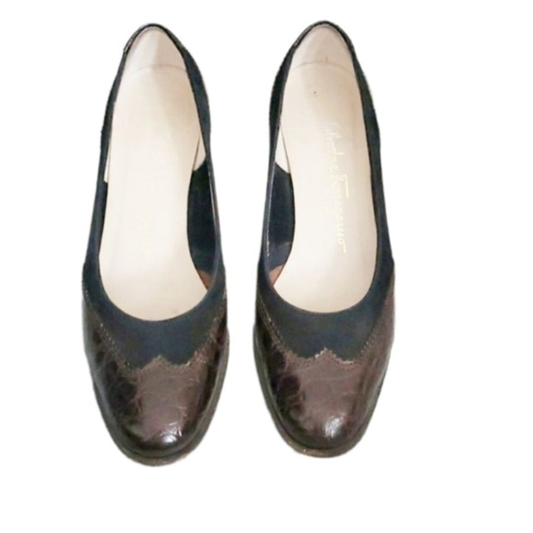 Salvatore Ferragamo Boutique Python Scallop Flats size 6