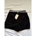 Commense Linen Blends Casual Black High-Waisted Solid shorts Size M