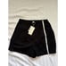 Commense Linen Blends Casual Black High-Waisted Solid shorts Size M