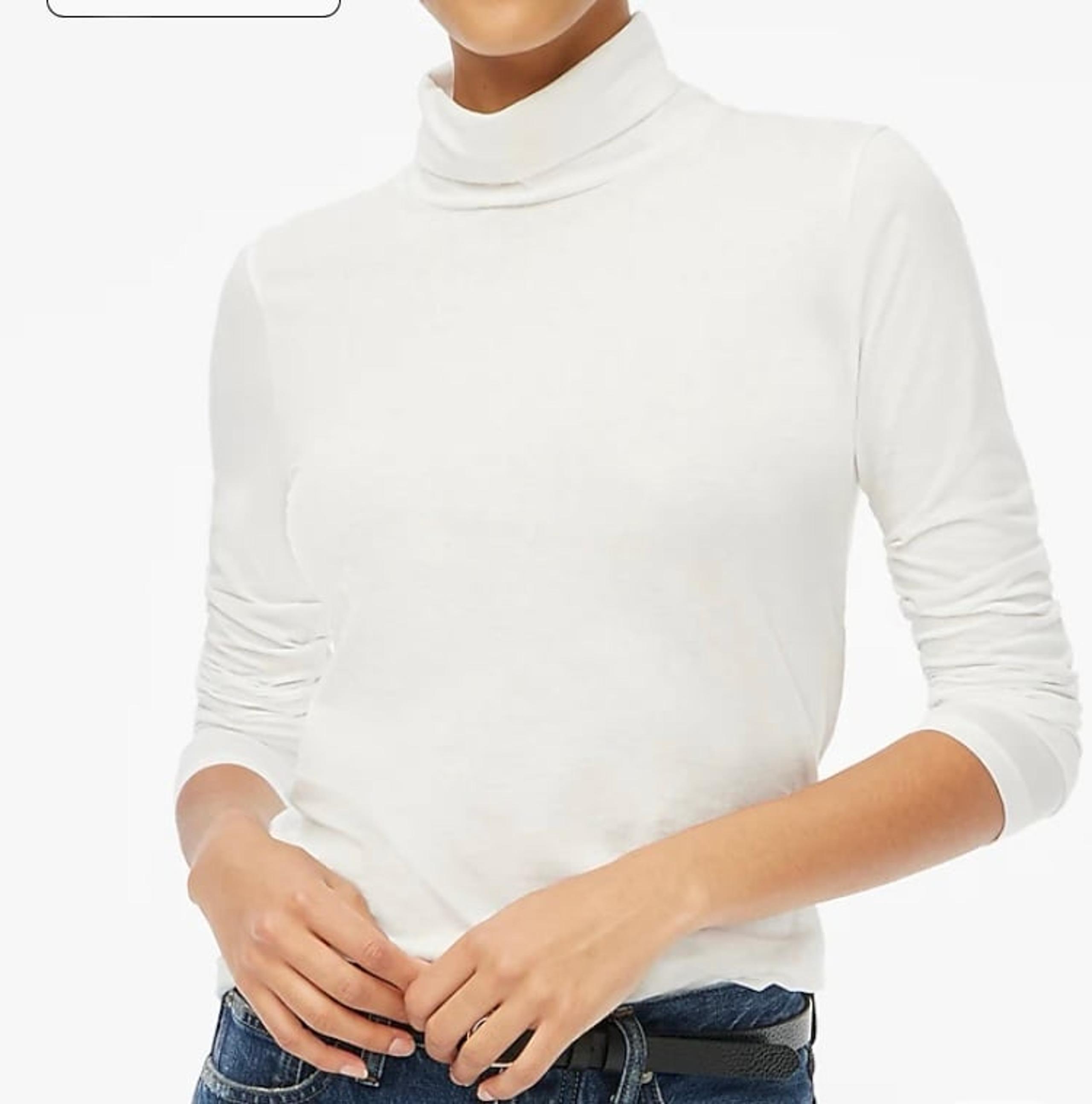 J.Crew Womens white tissue turtleneck