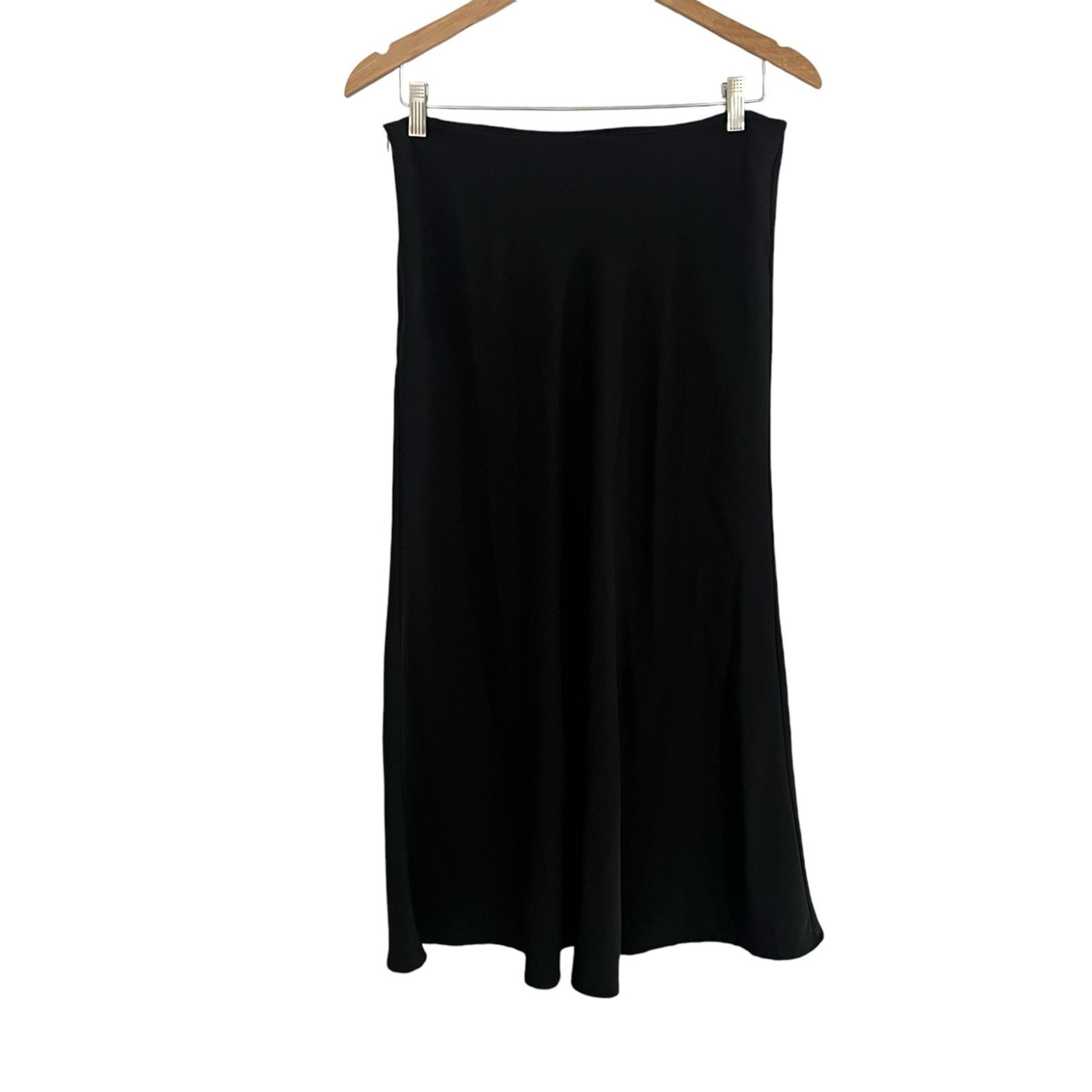 SHEIN Women's Satin A Line Midi Maxi Skirt Sz L Black