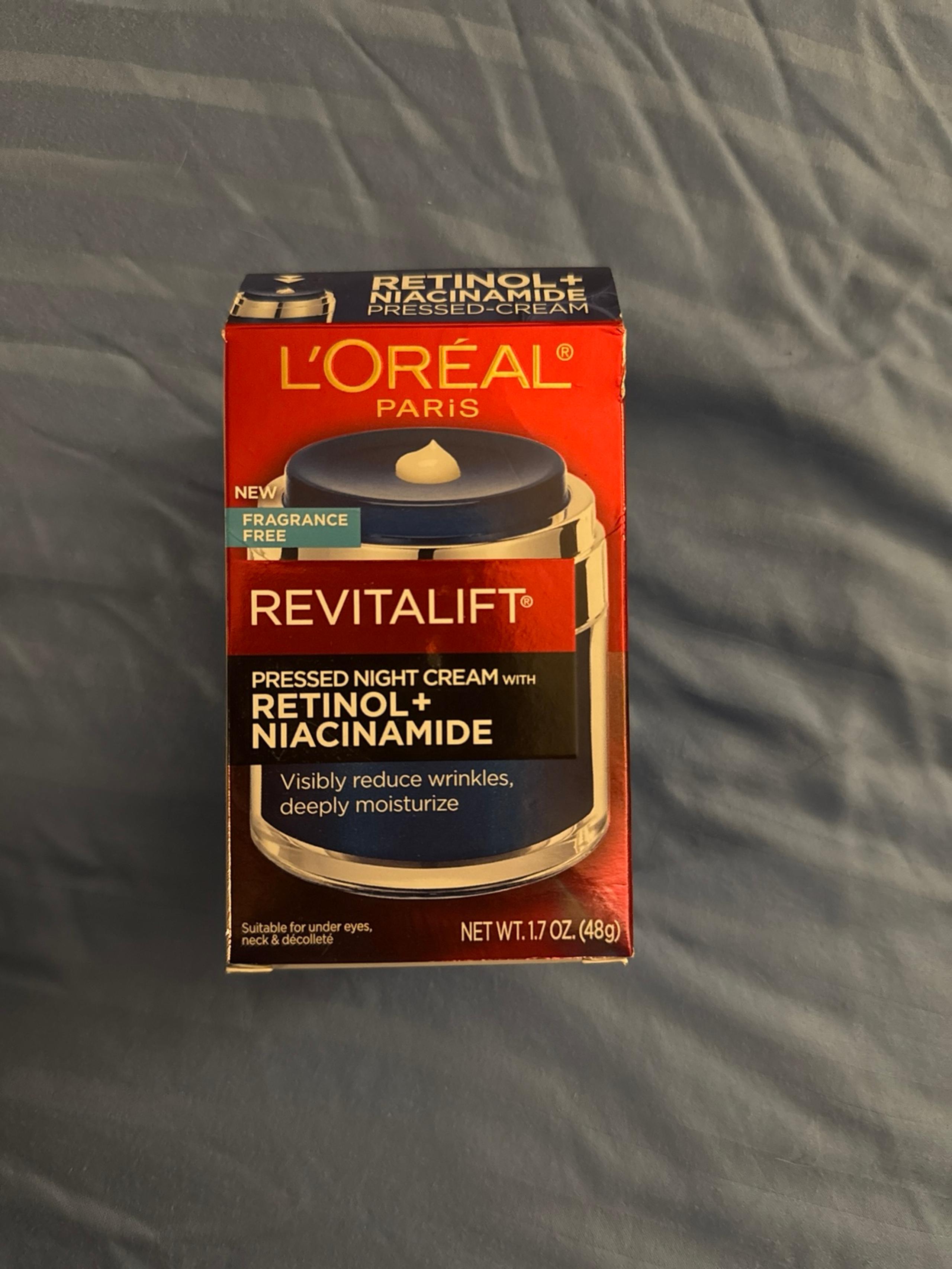 New L’Oreal Revitalift pressed night cream with Retinol & Niacinamide