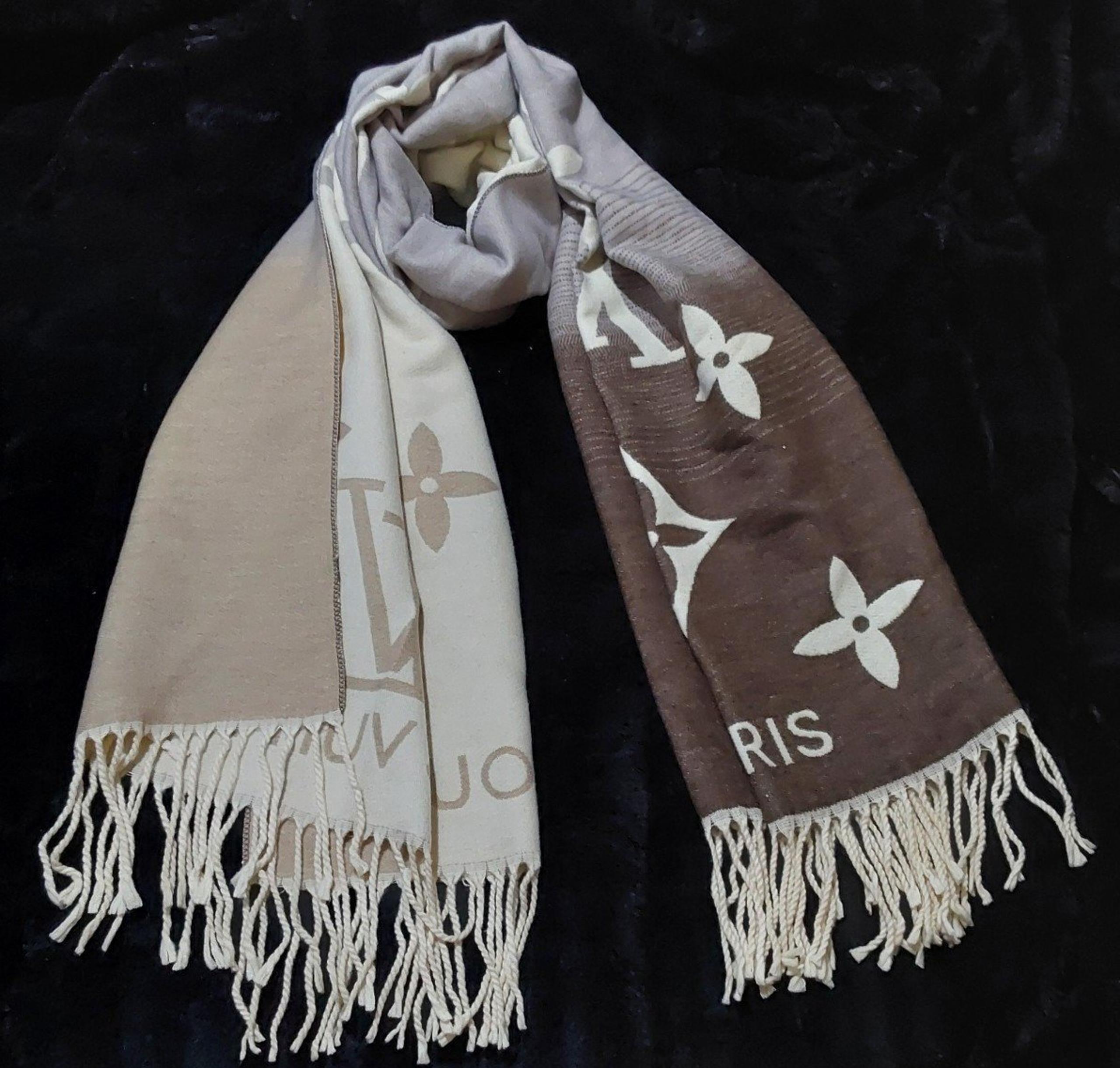 New Winter Cream/Grey/Brown Scarf