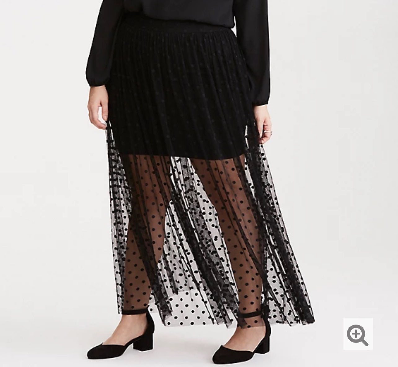 Torrid Polka Dot Mesh Maxi Skirt