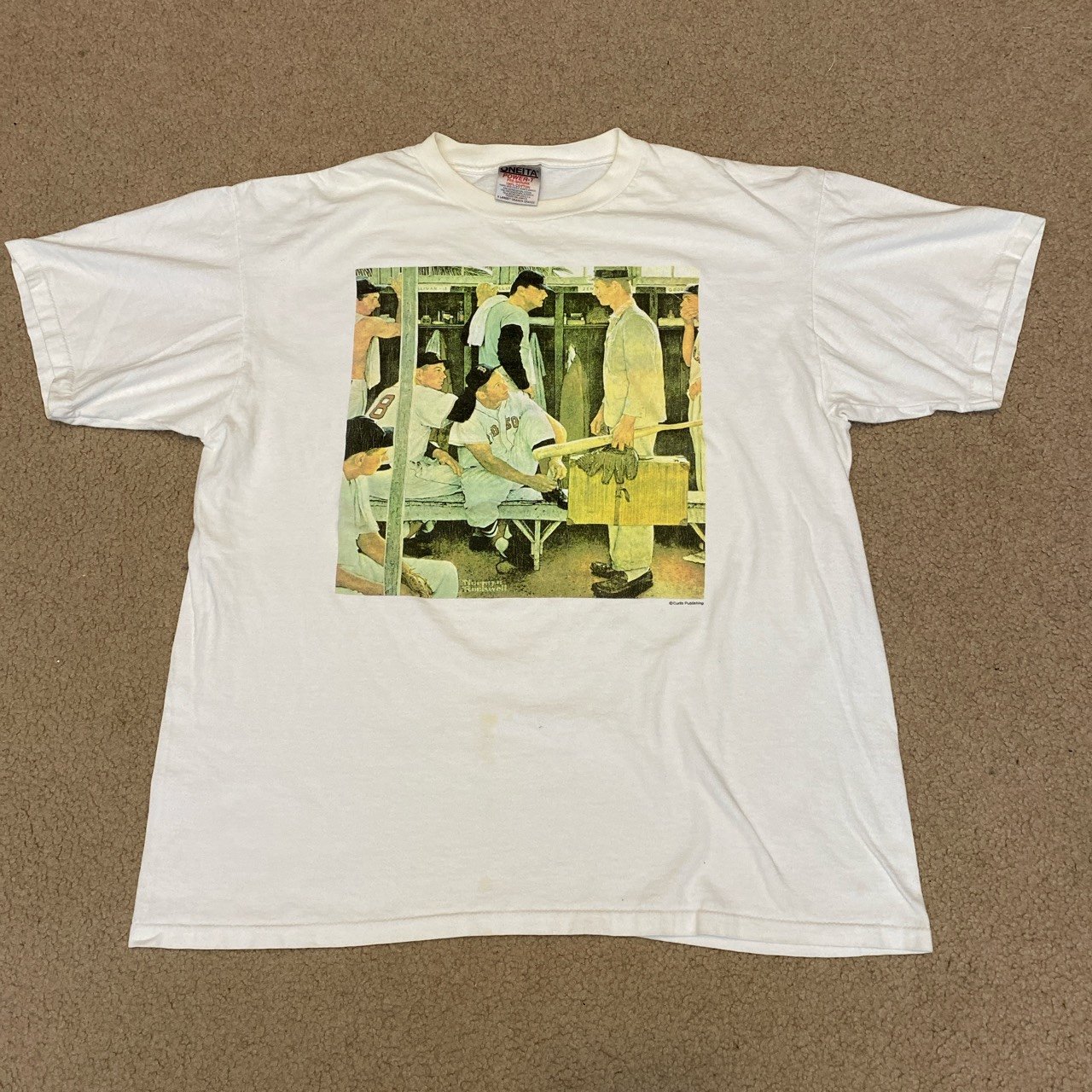 Vintage Norman Rockwell “The Rookie” Red Sox Art Shirt