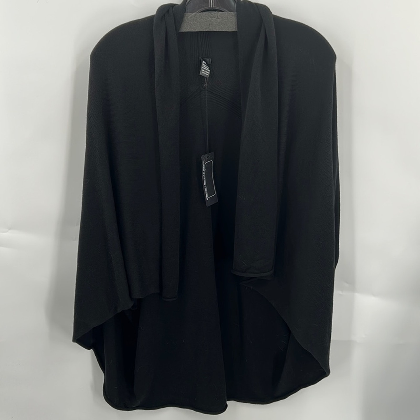 Beryll Women's Black Short Sleeve Cashmere Blend Open Front Cardigan One Size