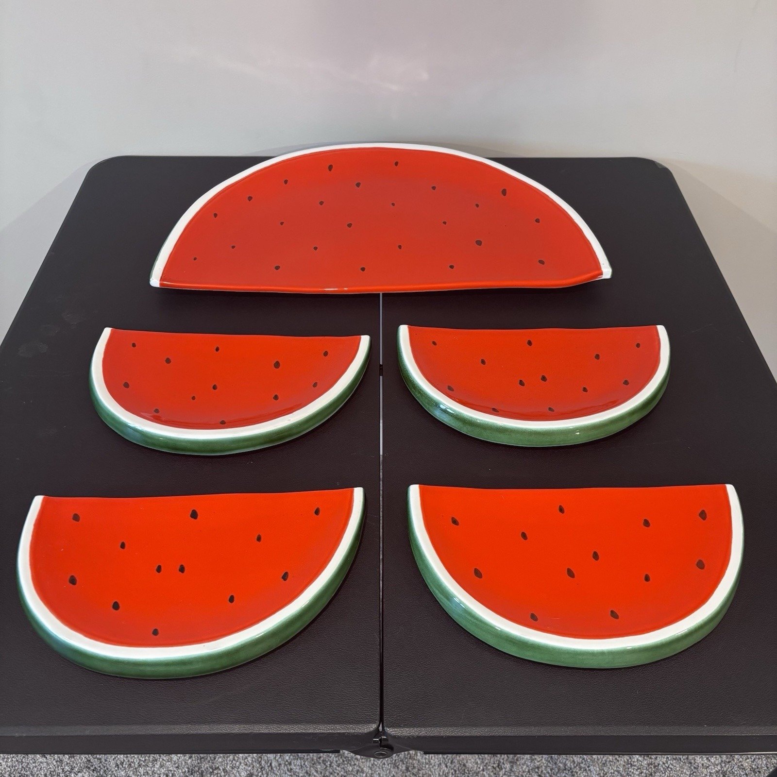 Italics ars Watermelon Serving Tray With 4 Plates Cottage core Summer tablescape