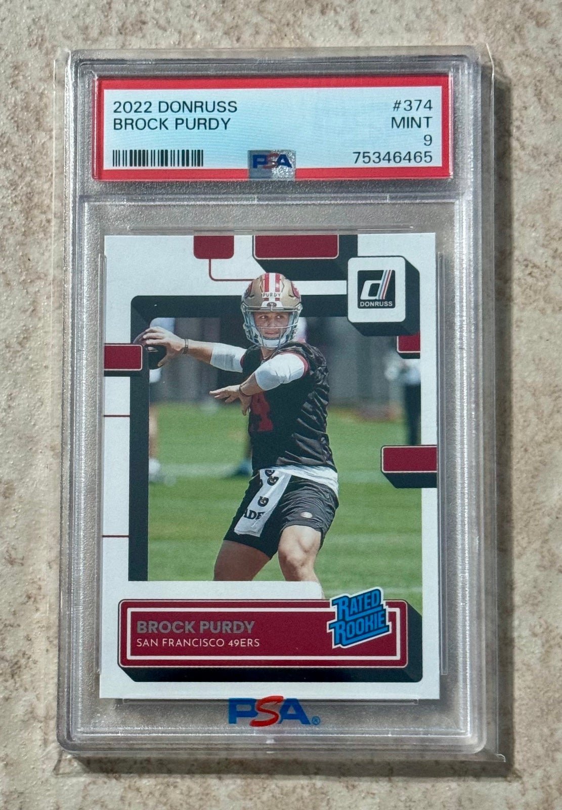 2022 Panini Donruss Brock Purdy PSA 9-MINT #374 Rookie 49ers