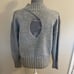 Gray Turtleneck Sweater with back Keyhole Detail