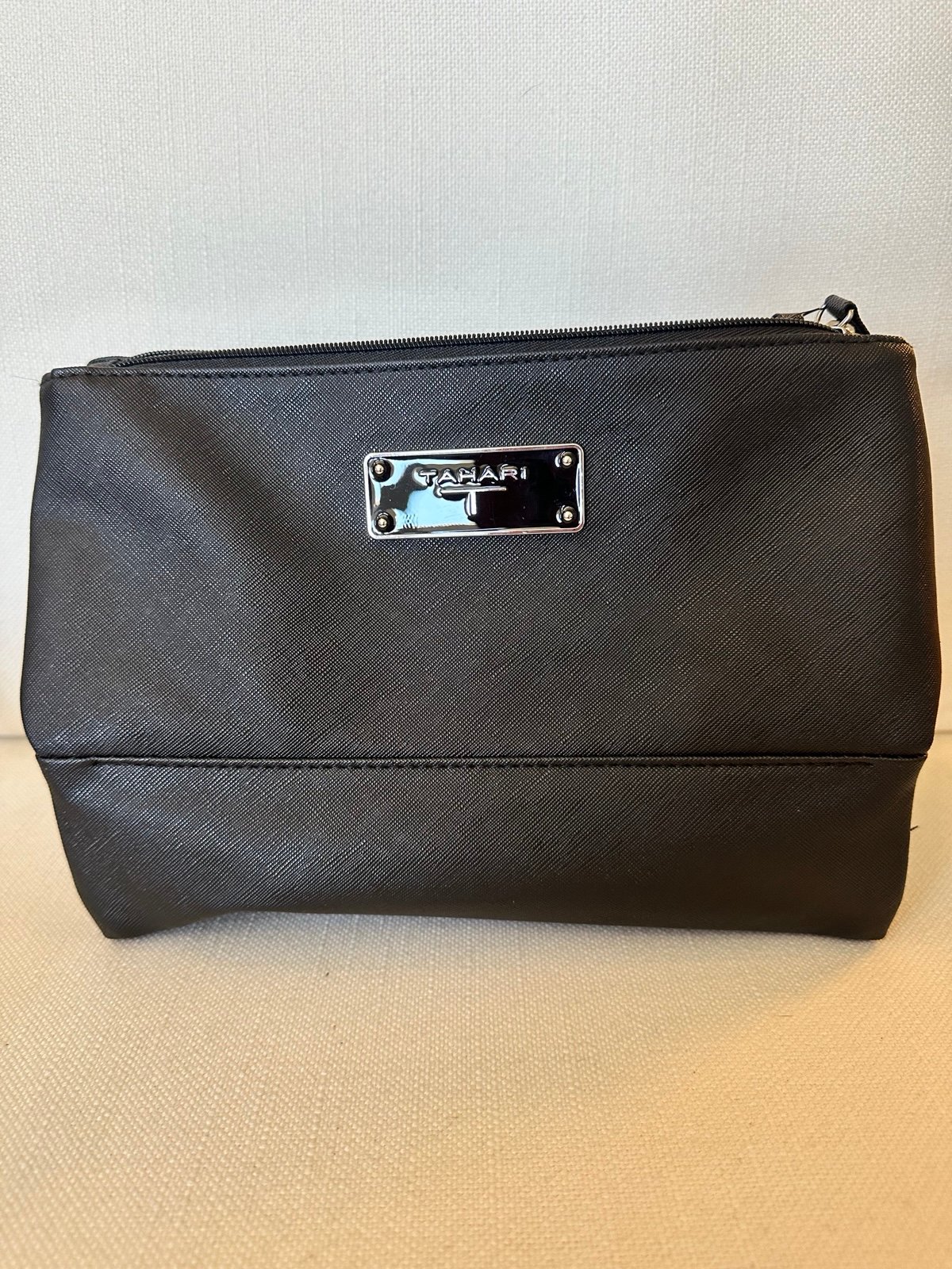 Tahari Black Toiletry Bag with Minimalist Design. NWT