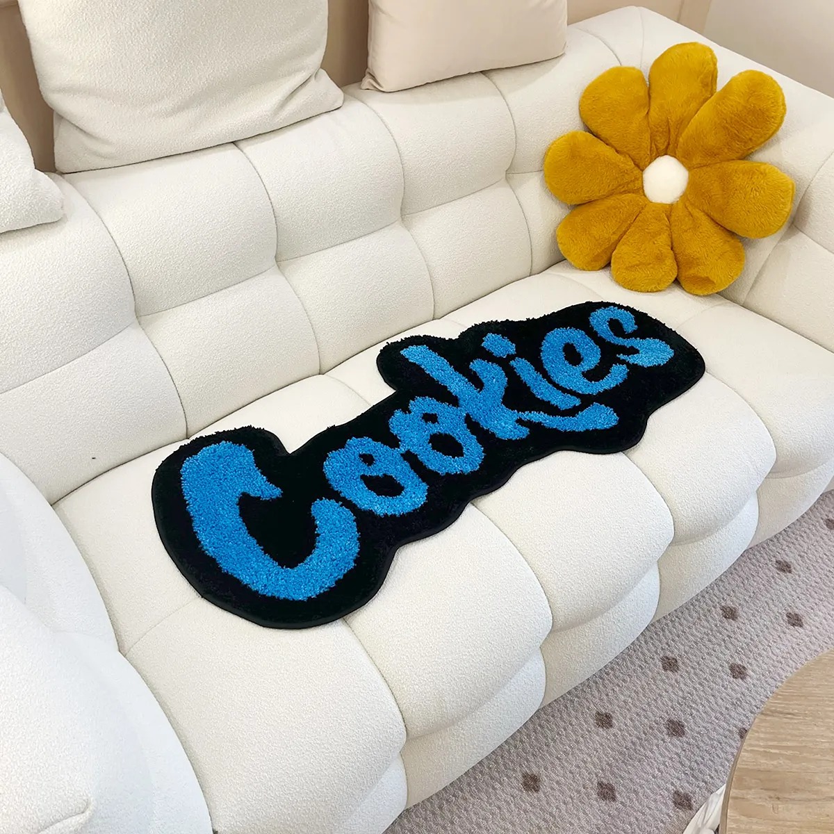 Handmade Cookies Tufted Rug – Soft Plush Carpet Mat for Kids’ Room Decor