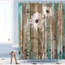 Rustic Shower Curtain Floral Barnwood Fabric with 12 Hooks Country Farm Style