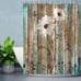 Rustic Shower Curtain Floral Barnwood Fabric with 12 Hooks Country Farm Style