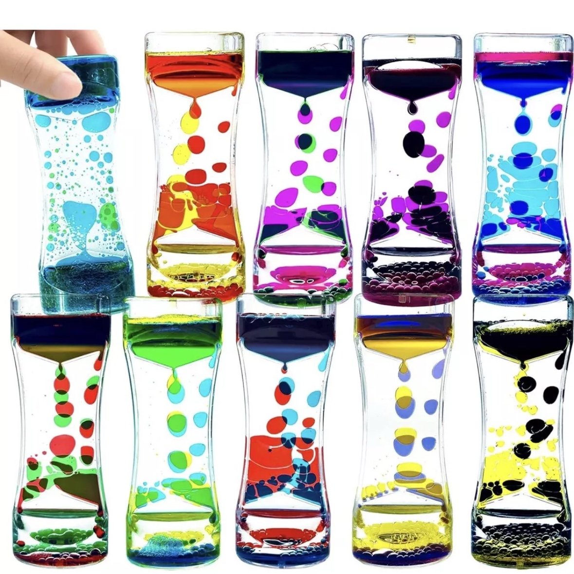 Liquid Motion Bubbler for Kids and Adults Pack of 10 Great Rainbow