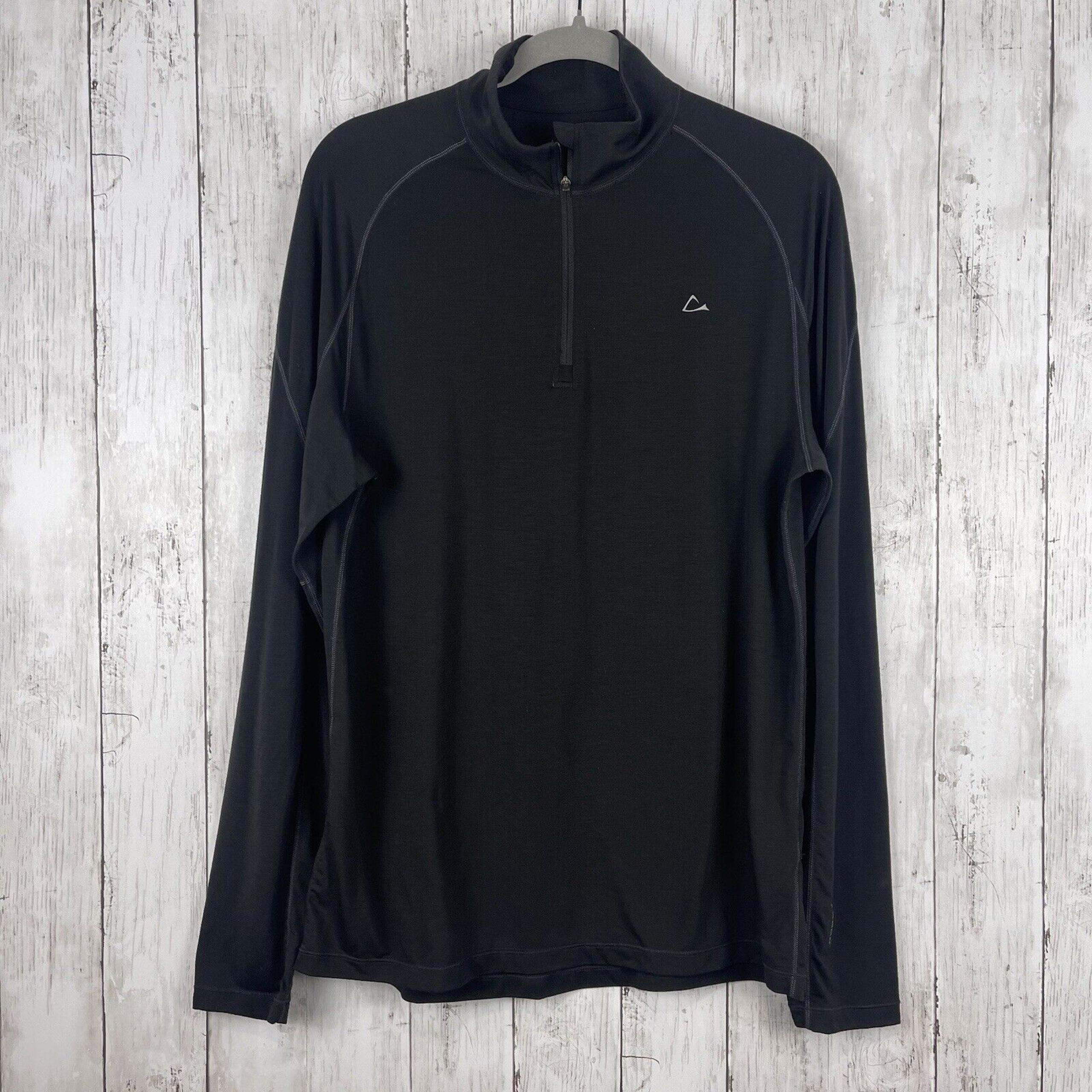 Merino Blend Men Sweater Medium Black Dri Release Fresh Guard 1/4 Zip - Paradox