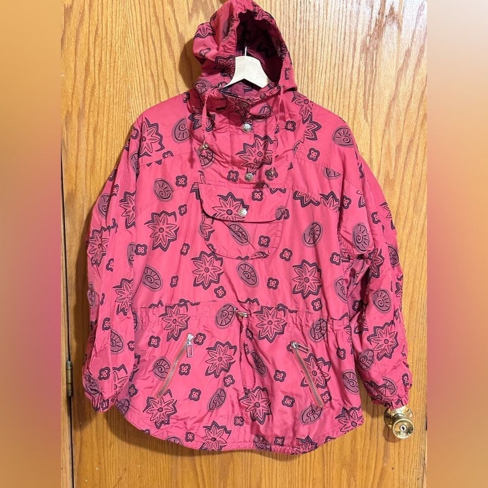 Vintage L.L. Bean Red Anorak Pull Over Hooded Jacket SZ M 1980's, 90's Gorpcore