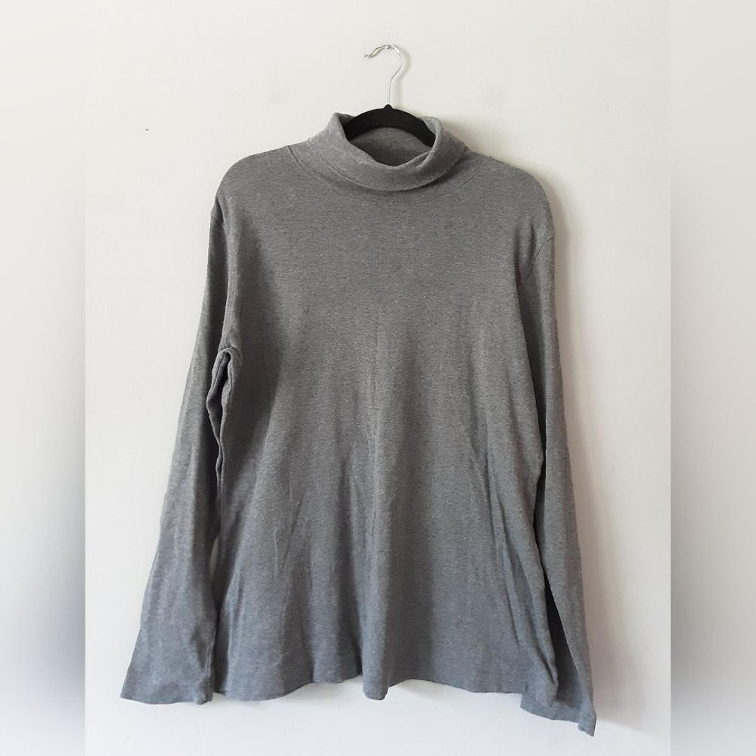 Duluth Trading Co 100% Cotton Gray Turtleneck