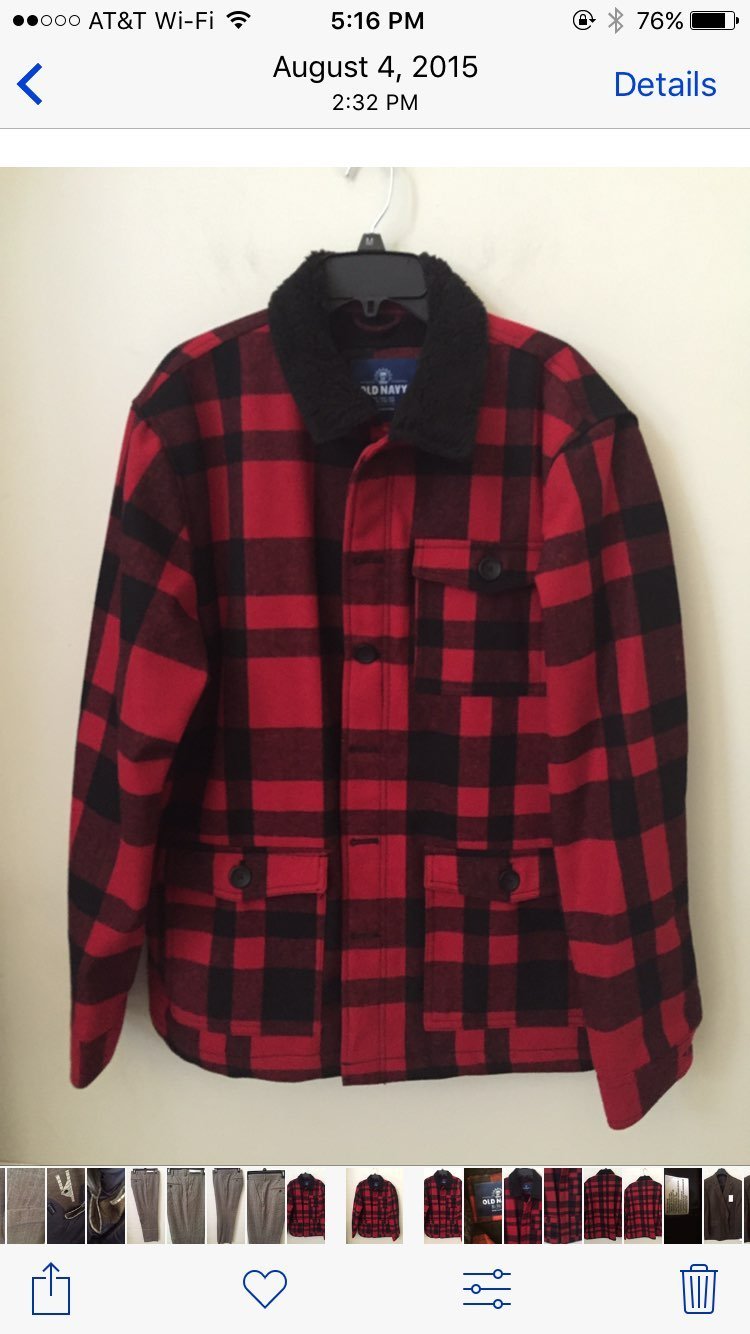 Old Navy XL Red/Black Coat Sherpa Lined
