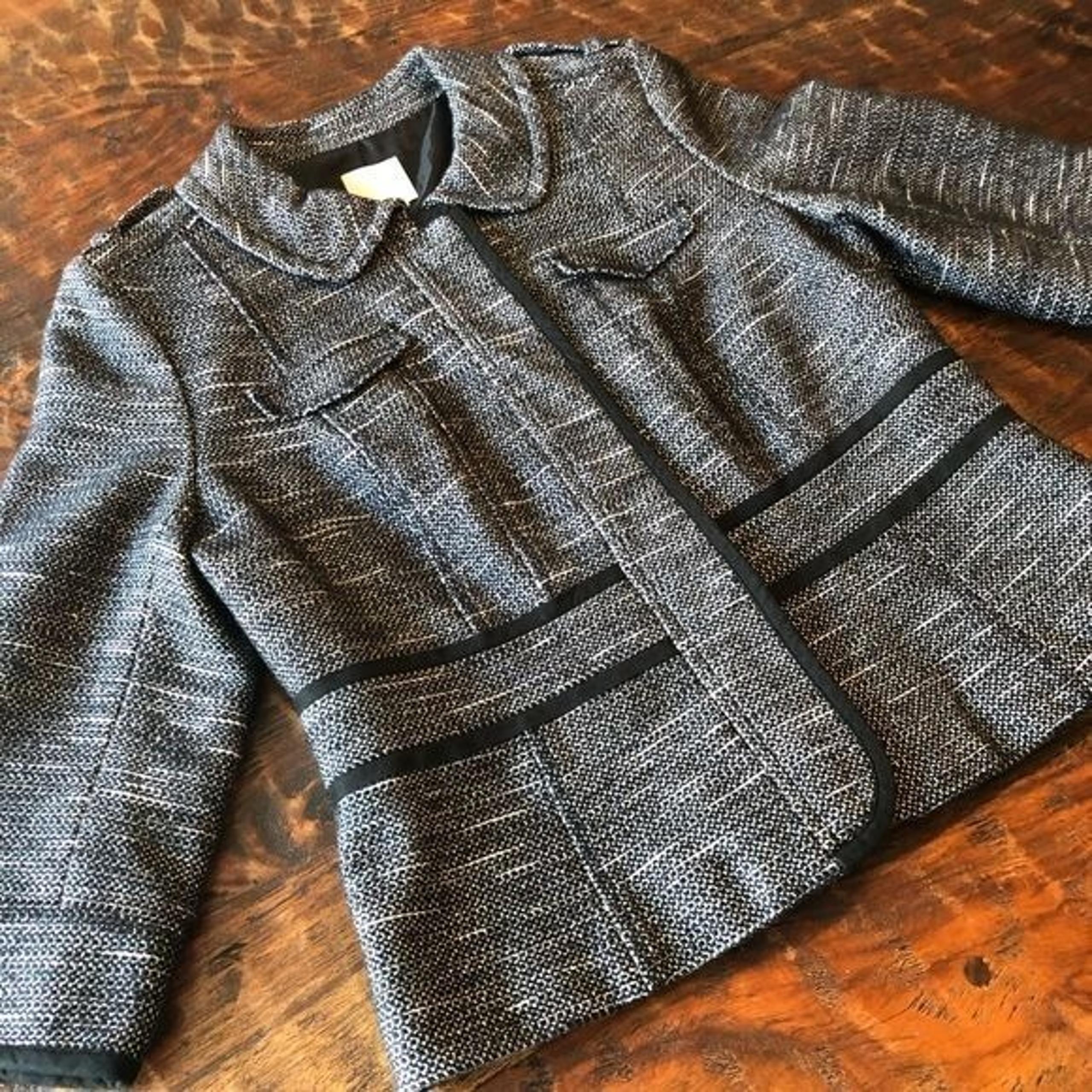 Halogen Textured Blk & White Woven Textured Blazer 8P