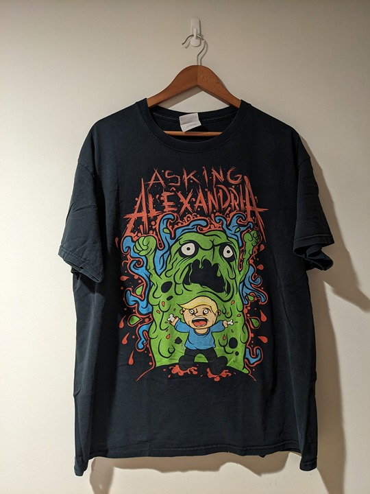 Vintage 2009 Asking Alexandria Stand Up And Scream Monster Band Music XL T-Shirt