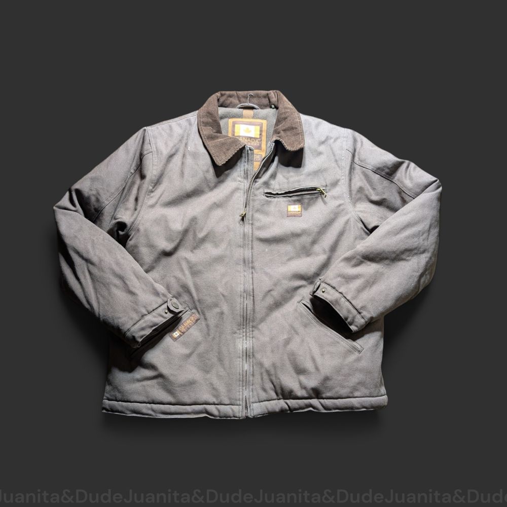 Large Brown Canada Workwear Jacket Durable Insulated Men_s Outerwear
