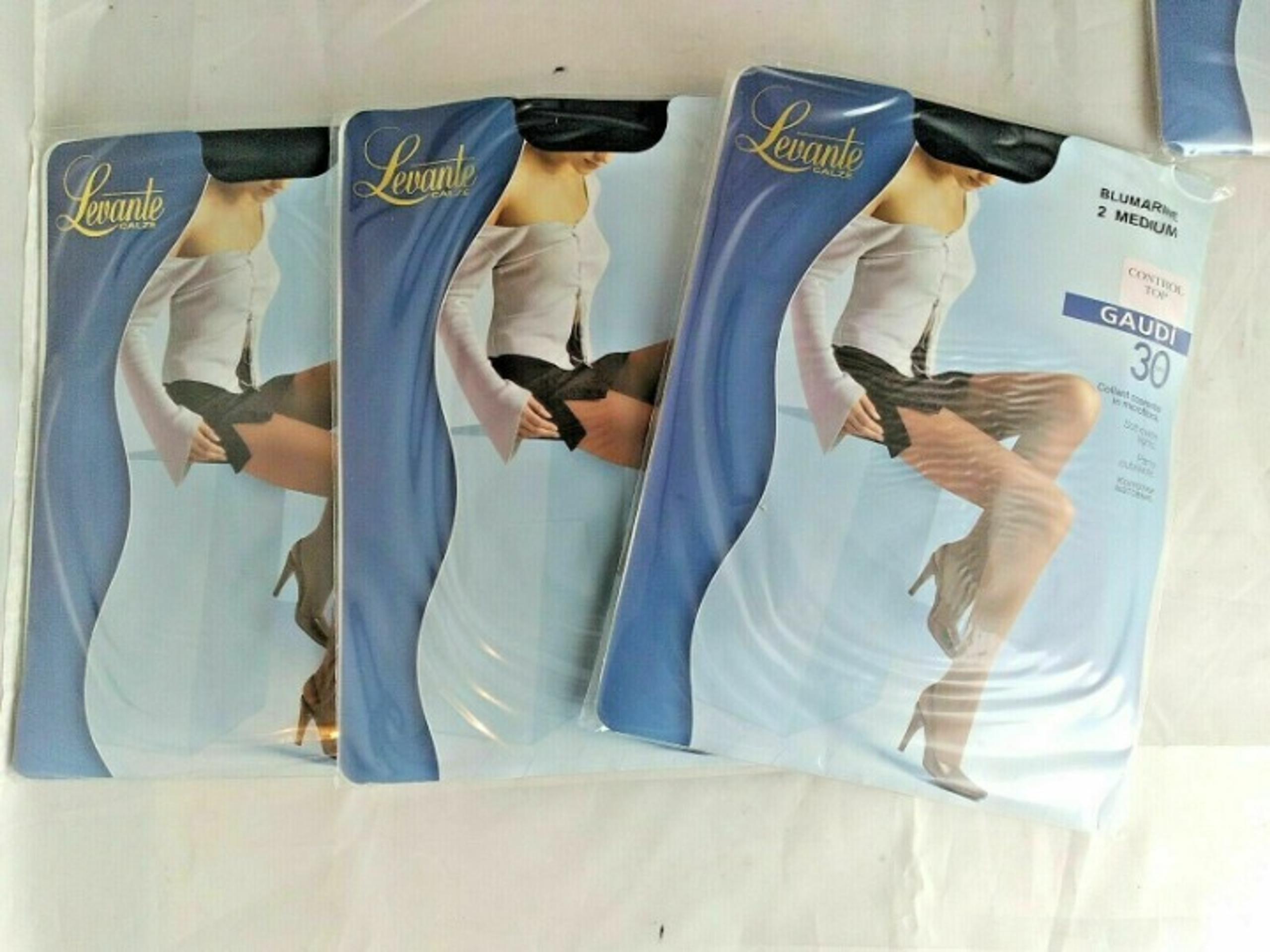 3 x new LEVANTE Gaudi Control Top 30 Antracite Pantyhose SZ 3 Italy