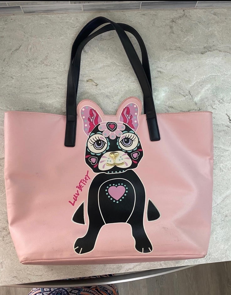 Betsey Johnson French bulldog tote bag