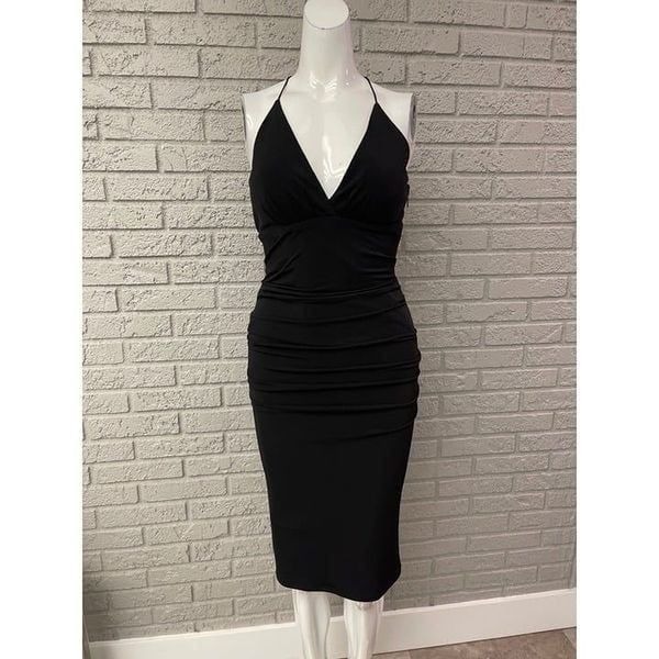 Laundry by Shelli Segal Black Halter Dress Size 2