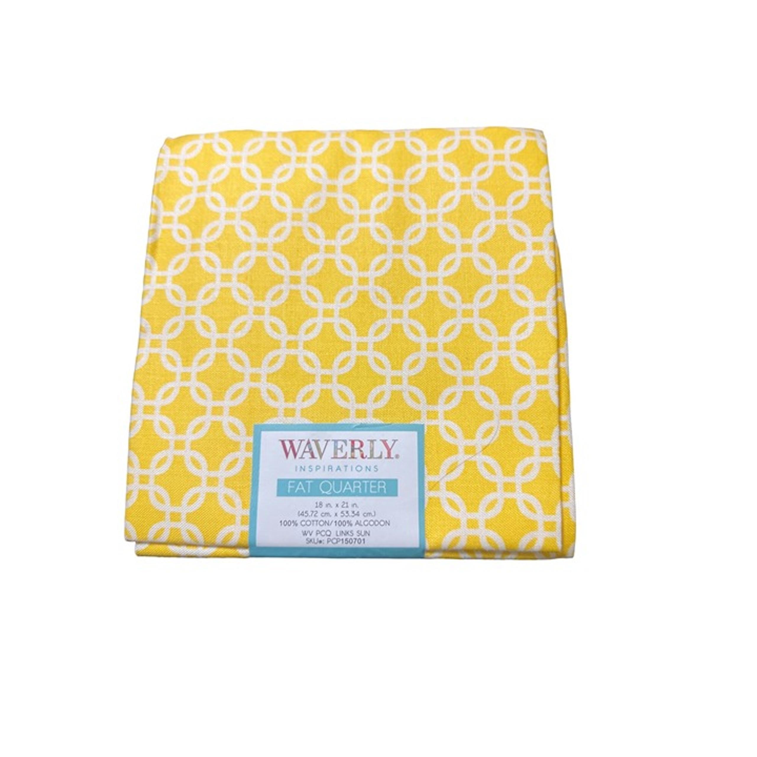 Waverly Inspirations Fat Quarter 18" x 21" 100% Cotton Fabric Yellow White NEW